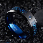 MEN'S BAND STYLE RING (WEDDING) BLACK AND BLUE
