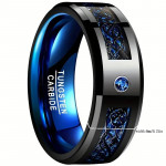 MEN'S BAND STYLE RING (WEDDING) BLACK AND BLUE