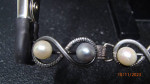 6-inch Sterling Silver Bracelet W/ 10 natural pearls