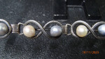 6-inch Sterling Silver Bracelet W/ 10 natural pearls