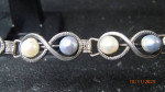 6-inch Sterling Silver Bracelet W/ 10 natural pearls