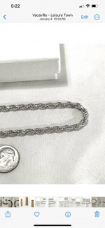 Brand new solid silver 8-1/2” solid silver ropes style bracelet