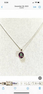 Brand new sterling silver necklace and silver pendant with Mystic Topaz gemstone