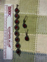 Carnelian 925 silver bracelet and earrings