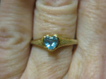 10K Aquamarine Heart Ring