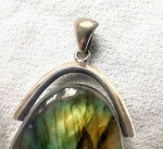 Large Laborodite Pendant with Sterling Siver Setting