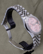 ROLEX DATEJUST PINK FLORAL DIAMOND BEZEL JUBILEE BRACELET *BOX/PAPERS 36MM STAIN