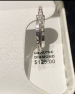 Beautiful Hoop Diamond Mystique Platinum Over Sterling Silver Earrings