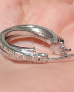 Beautiful Hoop Diamond Mystique Platinum Over Sterling Silver Earrings