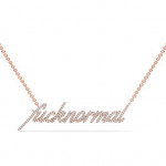 14k Solid Gold & White Diamond Fuck Normal Pendant