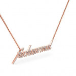 14k Solid Gold & White Diamond Fuck Normal Pendant
