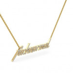 14k Solid Gold & White Diamond Fuck Normal Pendant