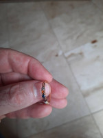 Multicolored 10k gold sapphire diamond ring