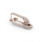 14k Solid Gold & White Diamond Safety Pin Earring