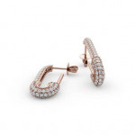 14k Solid Gold & White Diamond Safety Pin Earring