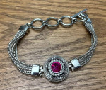 Snap Jewelry Toggle Silver Plated Strand Bracelet