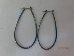 Coloured earrings and iridescent earrings