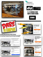 DW Double EDGE Snare Drum 5x14 Mint Condition