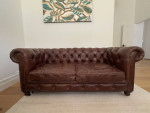 ++++  RESTORATION HARDWARE KENSINGTON LEATHER SOFA For Sale ++++