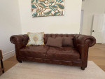 ++++  RESTORATION HARDWARE KENSINGTON LEATHER SOFA For Sale ++++