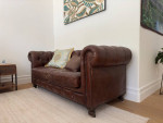 ++++  RESTORATION HARDWARE KENSINGTON LEATHER SOFA For Sale ++++