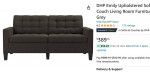 Black Faux Leather Couch Sofa ($390 retail)