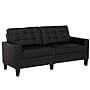 Black Faux Leather Couch Sofa ($390 retail)