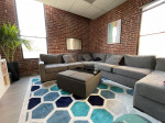 Gray Fabric Chaise Sectional Sofa