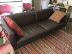 Ikea brown faux leather sofa