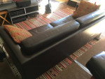 Ikea brown faux leather sofa