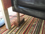 Ikea brown faux leather sofa