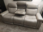 Serena Taupe leather Sofa