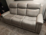 Serena Taupe leather Sofa