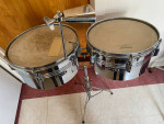 Vintage Royce MIJ Two Metal Drum Timbales with Stand and Cow Bell
