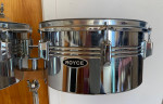 Vintage Royce MIJ Two Metal Drum Timbales with Stand and Cow Bell