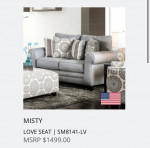 Gray Misty Sofa/love Set with pillows Retail Over $3000