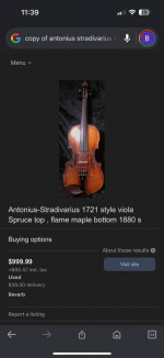 Copy of antonius stradivarius cremonensis faciebat anno 1721 viola 15.5 inch