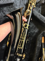 Beautiful TENOR Saxophone Black and Gold Rosetti $700 Firm