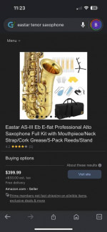 Very Nice Gold TENOR Saxophone with New Box of Reeds $400 Firm
