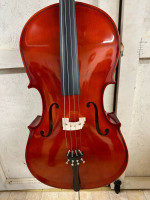 WACO 4/4 Full Size Gloss Cello with New Bow, Digital Tuner, Extra Strings $440 F