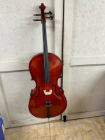 WACO 4/4 Full Size Gloss Cello with New Bow, Digital Tuner, Extra Strings $440 F