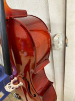 WACO 4/4 Full Size Gloss Cello with New Bow, Digital Tuner, Extra Strings $440 F