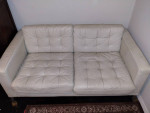 white leather sofa