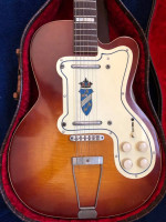 Vintage Mid-50s USA Silvertone 1382L Thin Twin Electric Guitar OSC