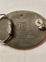 -Richard Petty blue enamel belt buckle pure pewter