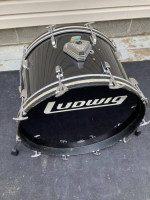 Ludwig 24x14 1980’s Black Cortex Bass Drum