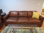 Set of Leather Couches from Crate & Barrel with Pullout Sofa