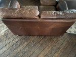 Brown Leather Sofa, Chair with Ottoman