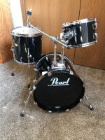 Pearl Masters Piano Black lacquer Jazz Bop Drum Kit 18,12,14