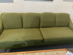 Mid Century Sofa & Lounge Chair Green Fabric